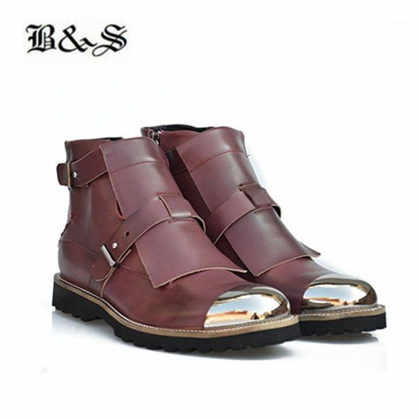 

boots black& street classical england genuine leather iron toe punk rock fashion retro men handmade botas1