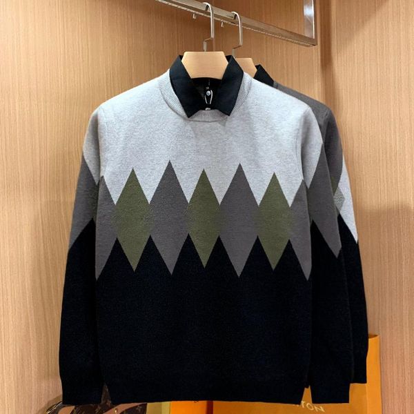 

men's sweaters 2021 autumn winter mens argyle pattern pullover sweater fashion thick and warm bottoming shirt male knitted jumpers f430, White;black