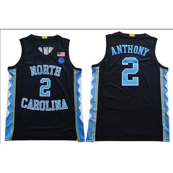 

vintage 21ss unc tarheels #2 cole anthony blue white black full embroidery basketball jersey size s-3xl or custom any name or number jersey