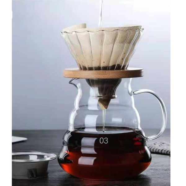 

coffee filters cloud wood bracket glass reusable filter 800ml / 600ml 360ml dripper and pot set for v60 style