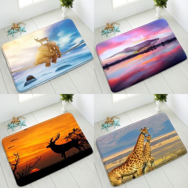 

bath mats animals mat elephant giraffe non-slip floor rugs indoor home carpet bedroom kitchen doormat welcome washable foot pads