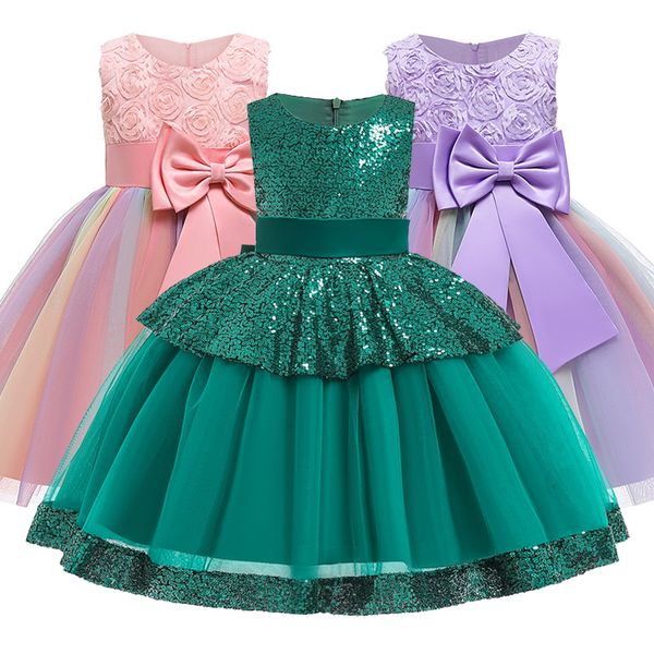 

romantic wedding girls flower girls bridesmaid group party dance star brilliant dress girls birthday party singing dress, White;pink