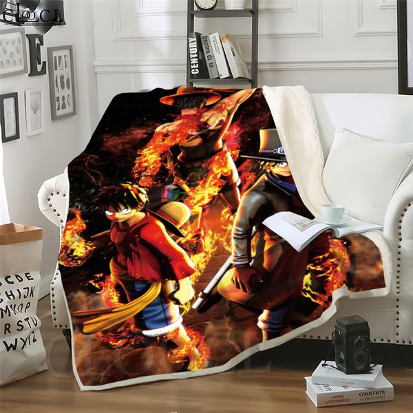 

cloocl anime onepiece 3d print casual style air conditioning blanket sofa teens bedding throw blankets plush quilt