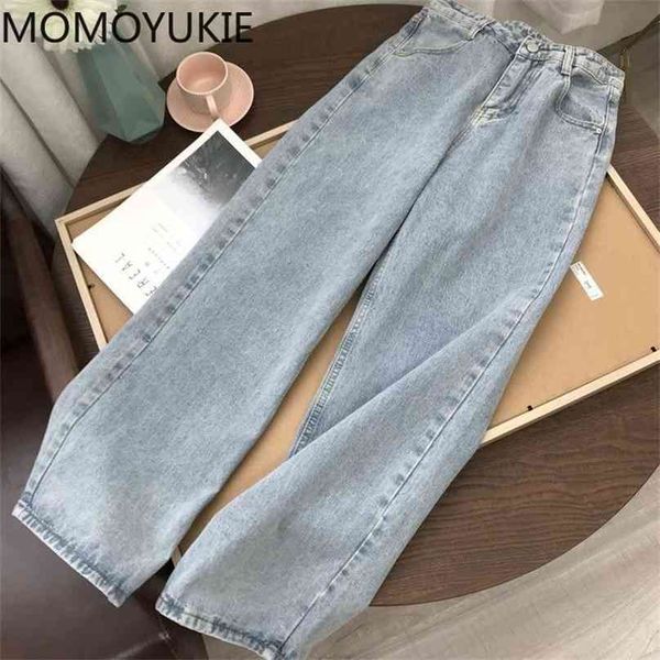 

streetwear high waist women's fashion jeans woman girls women wide leg pants trousers female jean femme denim bagge mom 210922, Blue