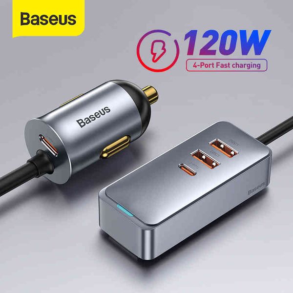 

baseus 120w car quick qc 3.0 pd 3.0 for iphone 12 samsung type-c portable usb phone charger