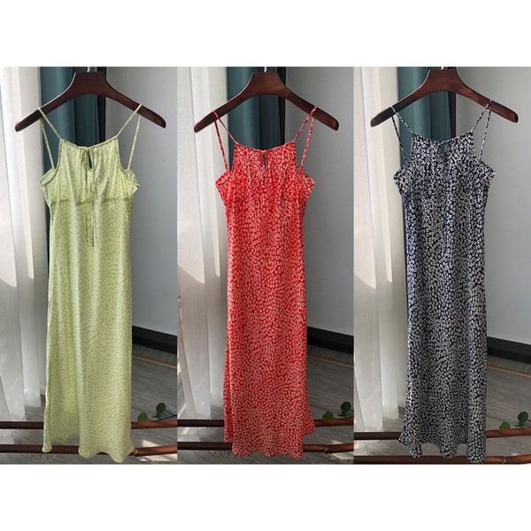 

casual dresses women dress floral print viscose midi sling, Black;gray