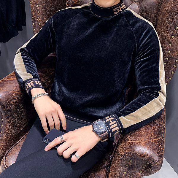 

2021 month sweaty hoodies sweat on men slim fit fashion shirts wool in men's street manners set0, Black