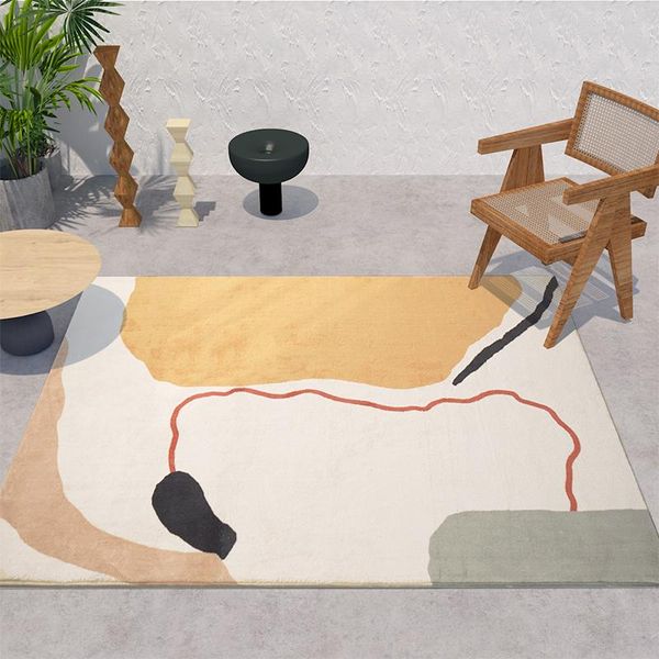 

carpets modern style abstract pattern fleece fabric geometric art area rug , ins decoration coffee table floor mat