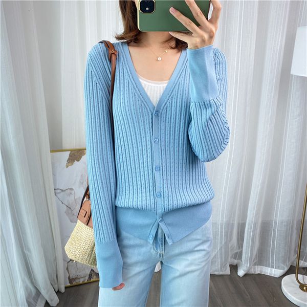 

2021 new mulheres com decote em v cardigan oco out manga comprida nico breasted fmea magro roupas casuais senhora casaco camisola de arun, White;black