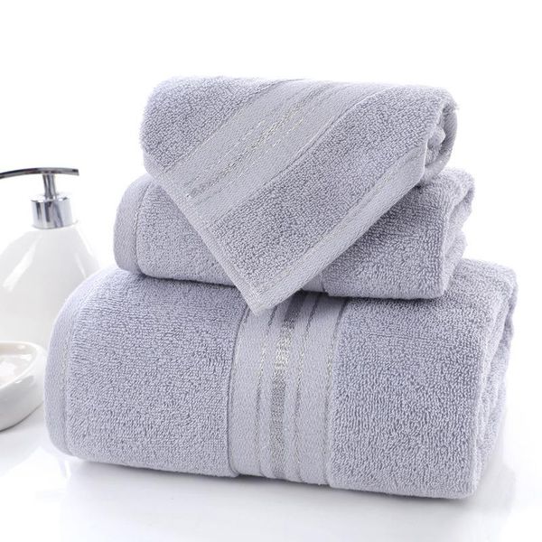 

soft 100% cotton face bath towel set juegos de toallas light gray absorbent towels bathroom wedding gifts decoration 3pcs/set