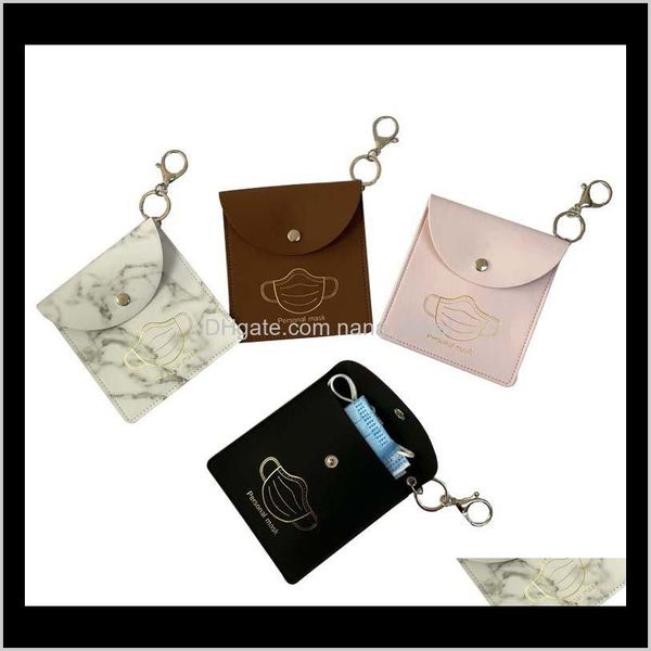 

mask storage bag keychains portable dustproof protective face mask cover keyring holder charms fashion pu leather car key chains duqjc yiedf, Silver