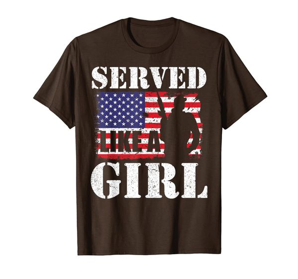 

served like a girl female women veterans day gift shirt, White;black