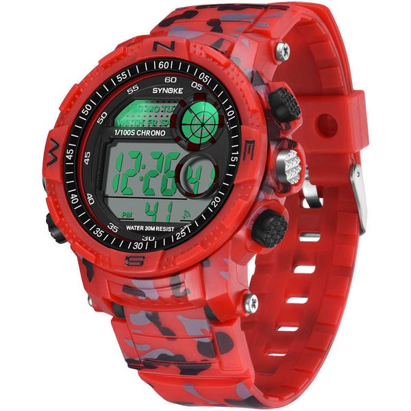 

men's electronic watch camouflage military watch outdoor running seconds timing multifunctional waterproof sports watch spot, Slivery;brown