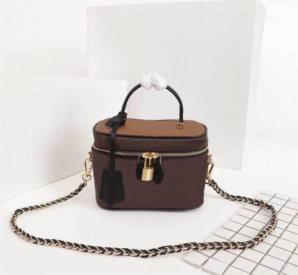 

fashion women's bags classic handbag embossed letter leather hardware mini zipper cosmetic bag
