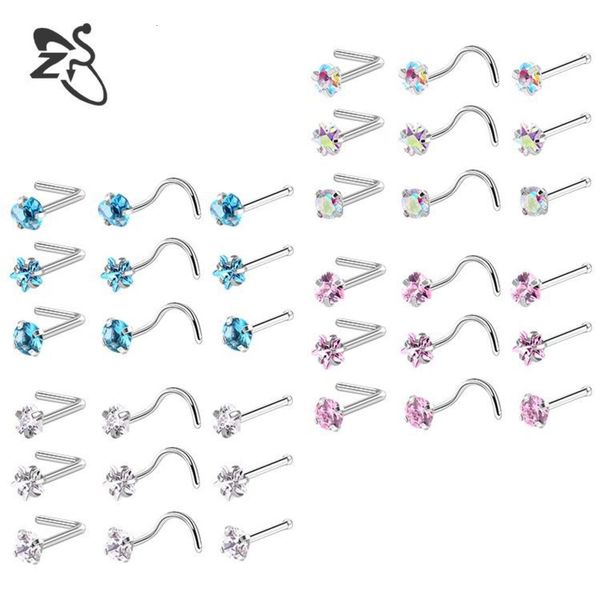 

stainless steel zircon star right angle titanium steel set puncture jewelry