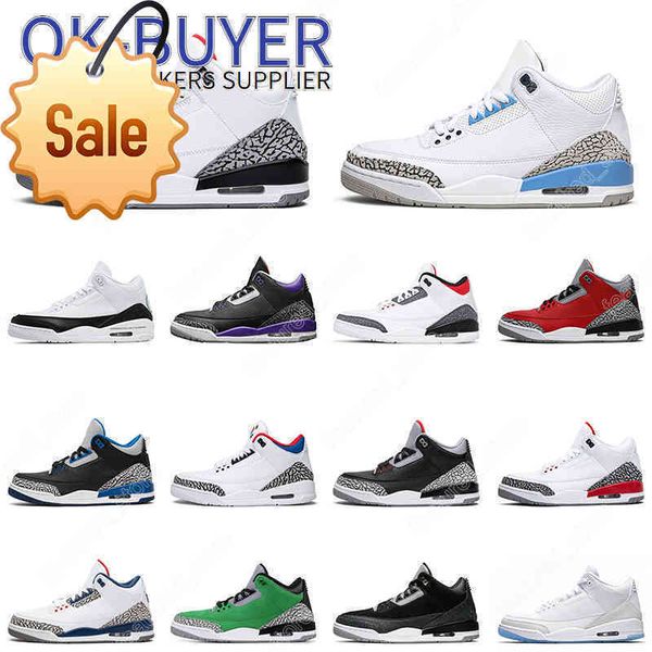

7 -13 men basketball shoes 3s unc throw line varsity royal black cement court purple 3 mens trainer sports sneakers