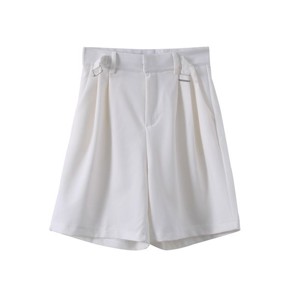 

women's jumpsuits & rompers casual shorts high waist side lace-up design white female trousers outwear summer lahy, Black;white