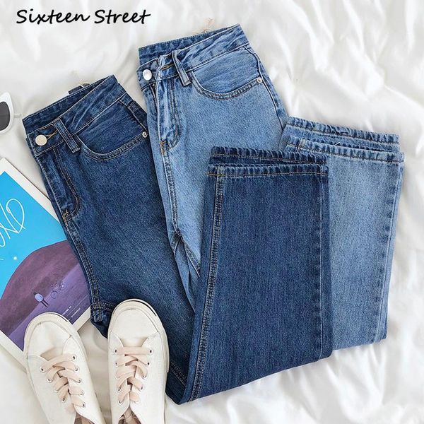 

women's jeans woman high waist classic washed loose wide leg denim trousers baggy pants y2k aesthetic vintage streetwear mom 2021, Blue