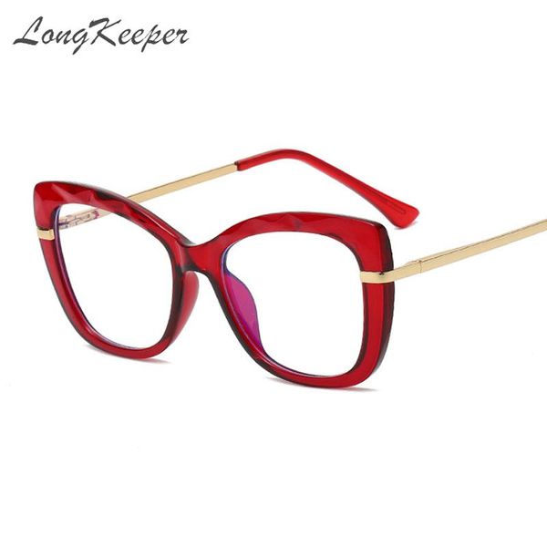 

sunglasses fashion anti blue light blocking glasses frame women cat eye square tr90 eyeglasses ladies black red computer spectacles oculos, White;black