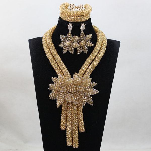 

earrings & necklace trendy fashion wedding jewelry set african sets nigerian beads abh372, Silver