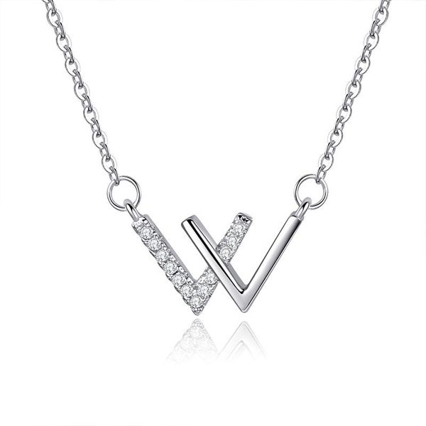 

chains silver necklace female ins simple temperament letter clavicle chain tide net red wild jewelry valentine's day gift to girlfriend