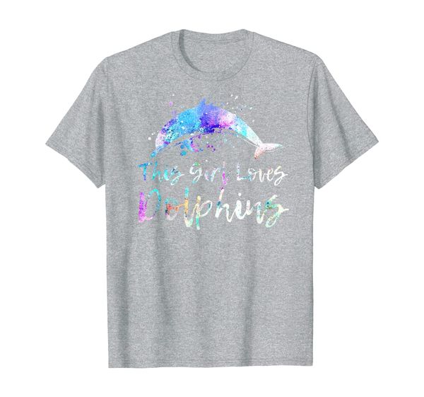 

this girl loves dolphins women mom teens tweens kids beach t-shirt, White;black
