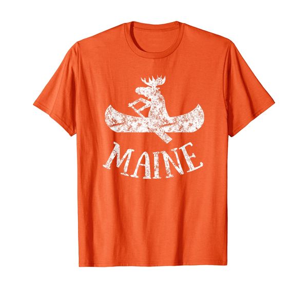 

maine shirt | funny moose canoe vacation t-shirt, White;black