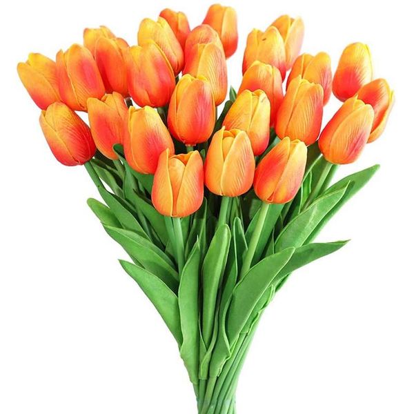 

decorative flowers & wreaths 30pcs artificial tulip fake tulips bouquet real tactile for decor