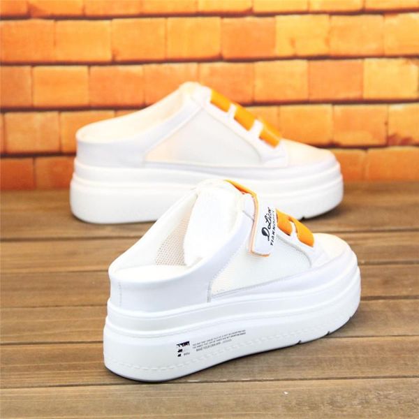 

slippers shoes med cover toe loafers womens outdoor pantofle on a wedge slides 2021 soft summer flat rome fabric pu hook & loop, Black