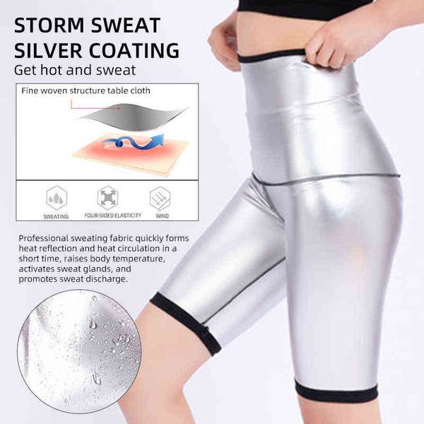 Pantaloni Full Cover Body Shaper Sauna Shapers Sweat Effetto sauna Pantaloni dimagranti Fitness Short Shapewear Leggings Pantaloni fitness 211112