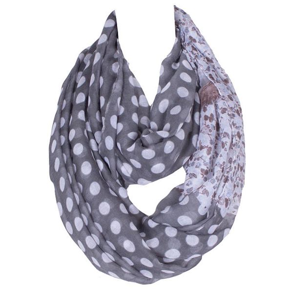 

scarves fashion large puppy and dot infinity scarf for women lightweight loop ring 180*90 cm, Blue;gray