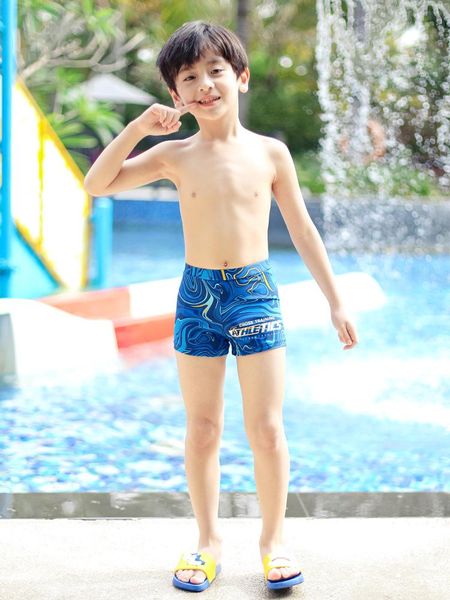 

one-pieces kid's swimsuit boys' swimming trunks toddler children teens baby boy large size quick-drying, Black