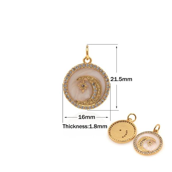 

charms fashion design enamel round pendant moon shape copper necklace accessories women's birthday jewelry party friends gift, Bronze;silver