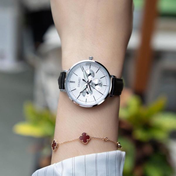 

wristwatches skmei fashion retro ladies watch japanese quartz movement luxury waterproof date week 24 hours 1655 women wristwatch, Slivery;brown