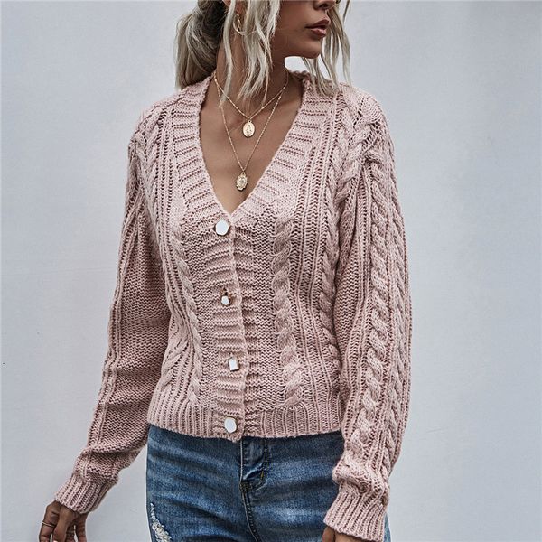 

2021 new knitted cardigans women autumn winter long sleeve button female sweater ladies solid short pullover jumpers a5hf, White;black
