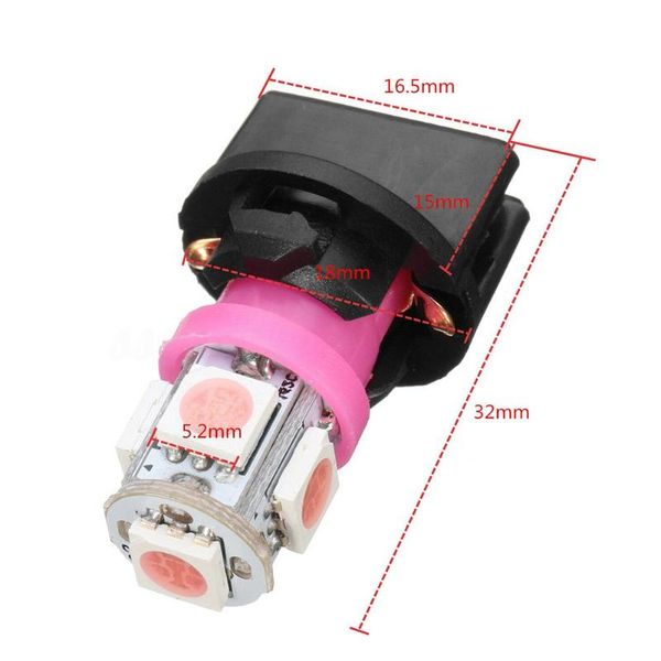 

emergency lights instrument led bulbs kit lamp light purple t10 194 + sockets 18mm smd