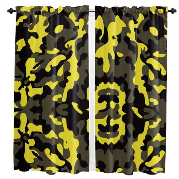 

curtain & drapes yellow camouflage for living room kids bedroom kitchen window curtains home essentials interior