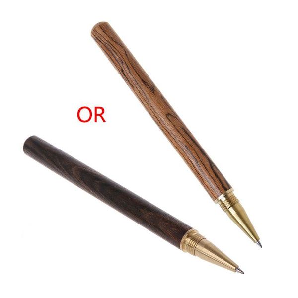 

wood brass ballpoint pen 0.5mm black ink roller ball pens signature fine writing tool stationery student gift e1pf