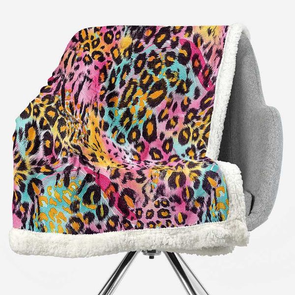 

blankets onglyp warm sherpa blanket colorful leopard print soft bedspread bed throw for sofa couch travel camping birthday gifts