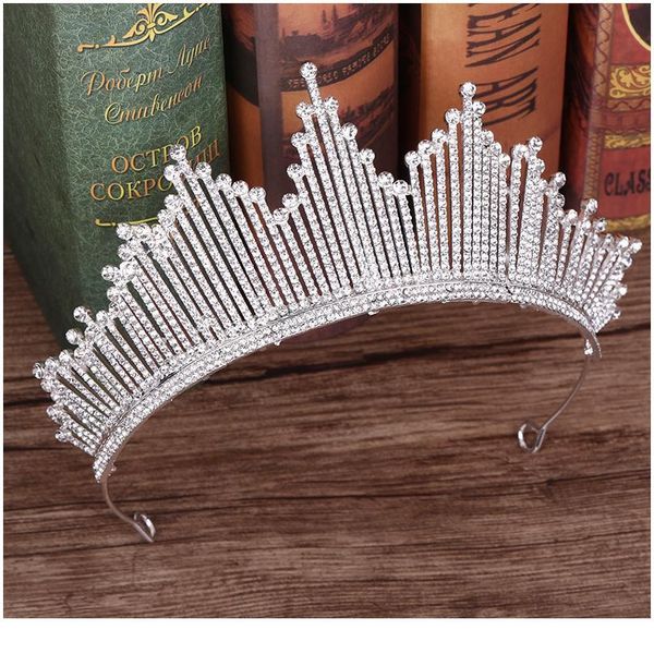 

silver color rhinestone crystal wedding crown bride tiaras and crowns queen diadem bride crown bridal hair jewelry acc qylfhb