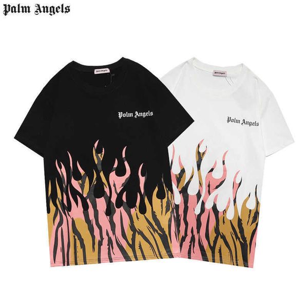 

pa/lm european angel fashion flame letter print short t-shirt half sleeve men's shirt 50ma, White;black