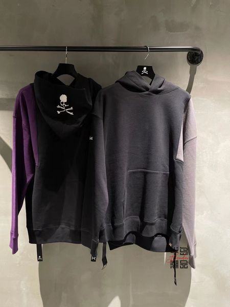 

mastermind japan x c2h4 mmj co branded 21aw skull color blocking hoodie sweater, Black