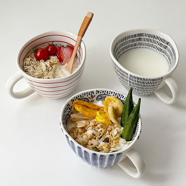 

mugs * moonylife* irregular breakfast home oatmeal ceramic water large coffee