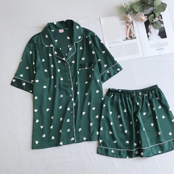 

summer new daily womens shorts sleeve sleepwear short nightwear pant sets n4, Black;red
