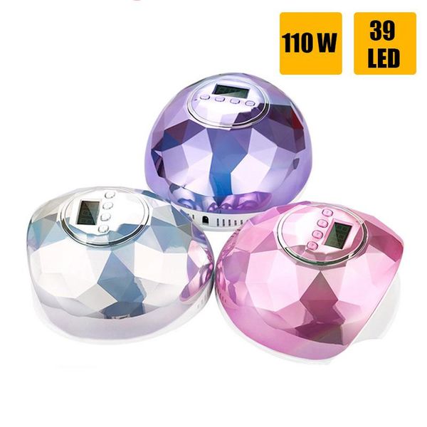 

nail dryers 2021 110w dryer uv led lamp for all gel polish with 39 pcs leds fast drying timer smart sensor