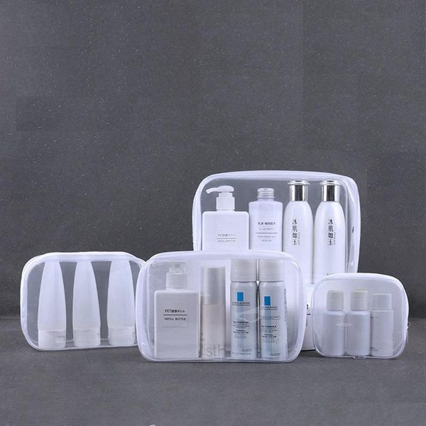 

cosmetic bags & cases 4pcs transparent makeup bag 2021 women organizer pvc waterproof woman toiletry travel wash storage neceser
