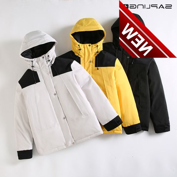

new young men's down jacket short fashion thicken couple coat waterproof cold-proof outdoor male patchwork parka men, Black