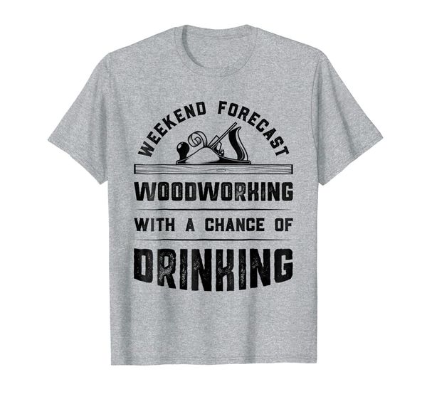 

forecast woodworking with a chance of drinking t shirt men, White;black