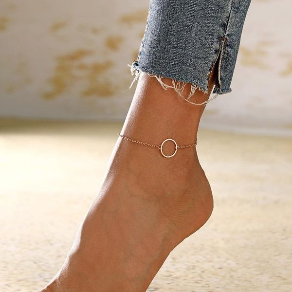 

anklets minimalist simple geometric circle summer beach bracelet ankle on the leg for women foot accessories, Red;blue
