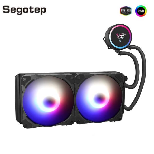 

fans & coolings segotep water cooling rgb cpu liquid cooler computer argb aura sync pwm fan radiator for intel 115x/2011/1200/am3+am4